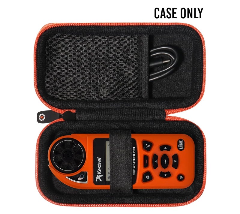 GETGEAR Weather Meter Case for Kestrel Weather Meter Compatible with Kestrel Elite, 5700/ 5700X, 5200, 5100, 5500, 2700, 3500, 3000, 3550, 2500, 1000 (Black with Orange Zipper) - Image 3